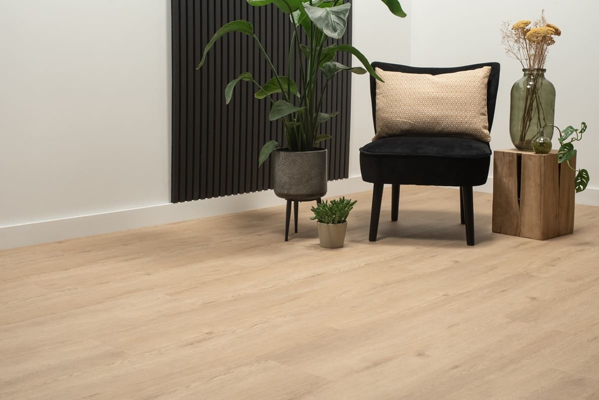 PVC vloer grijsbeige eiken