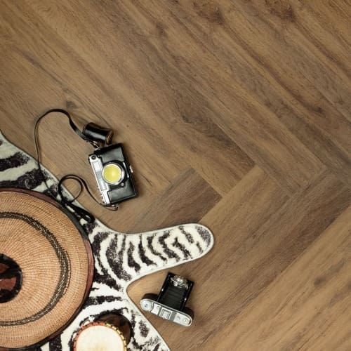Klik PVC Visgraat Donker eiken Douwes Dekker Caramel - Afbeelding 1