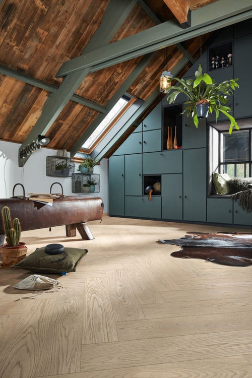 Floer Hybride Hout - Wit Eiken Visgraat - Afbeelding 1